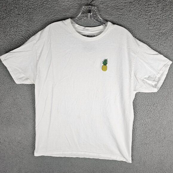 Riot Society Men Shirt Large White Coconut Graphic Print Tee - Picture 1 of 8